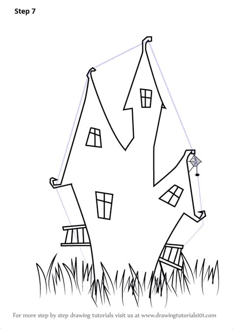 Step By Step How To Draw A Witchs House