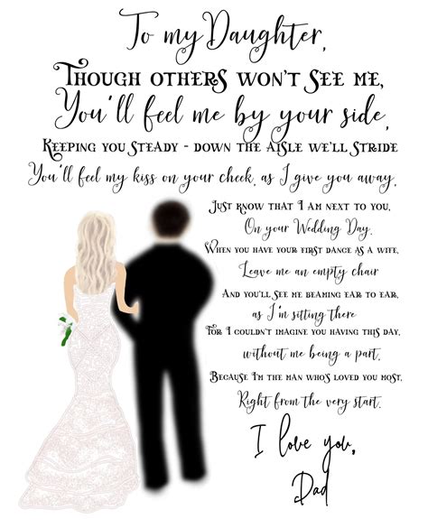 Custom To My Daughter Wedding Day Poem From Father Who Cannot Etsy