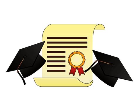 Diploma De Pergamino Y Graduación De Sombrero Vector Premium