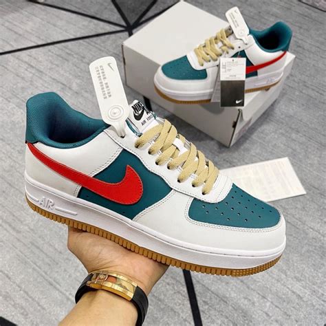 Nike Air Force 1 Gucci Af1 Sneakers In White Blue Red Air Sole Full Box