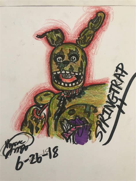 Springtrap Drawing By Sketchynharwal On Deviantart