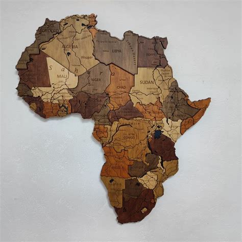 Wooden Africa Map Africa Travel Map Wall Art Map Of Africa Etsy In