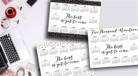 Free Printable Calendar 2019 One Page Layout 3 Templates Printable