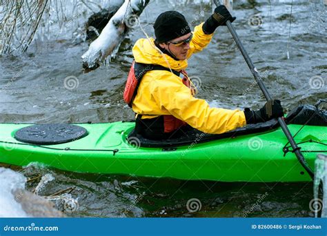 Winter Kayaking On The River In Ukraine 07 Stock Photo Image Of
