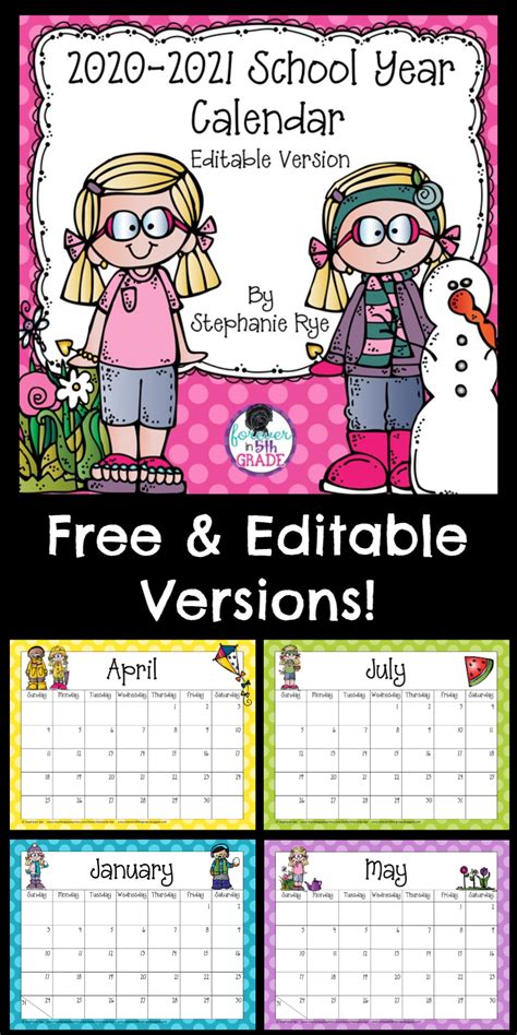 Free And Editable Calendar Classroom Calendar School Calendar