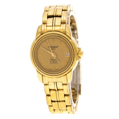 Tissot Gold Plated Stainless Steel Seastar A Women S Wristwatch