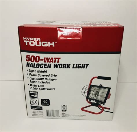 Hyper Tough 500 Watt Halogen Work Light Tempered Glass Lense 4 Cord