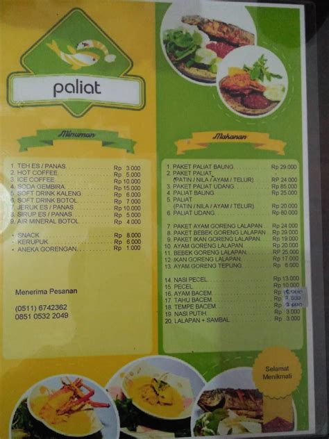 Gambar tentang Menu at Rumah Makan Paliat restaurant, Banjarmasin, Jl