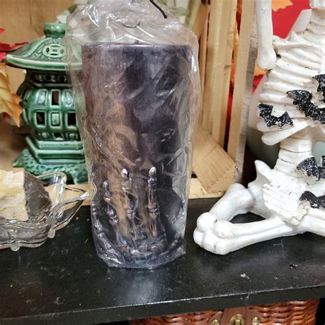 Tall Sculpted Skelly Hand Pillar Candles Tree Of Life Shoppe