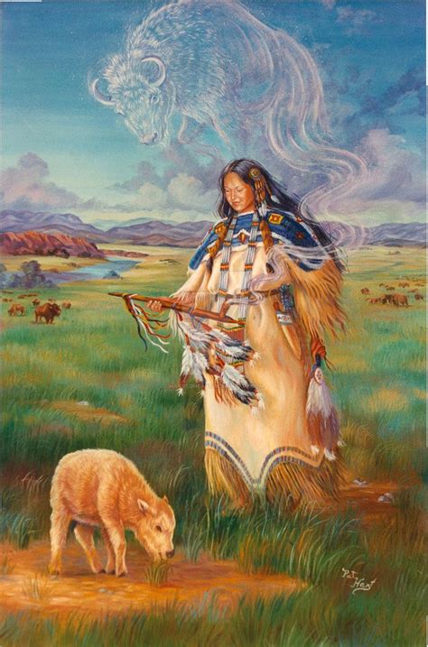 White Buffalo Calf Woman By Harttoheart Native American Art American