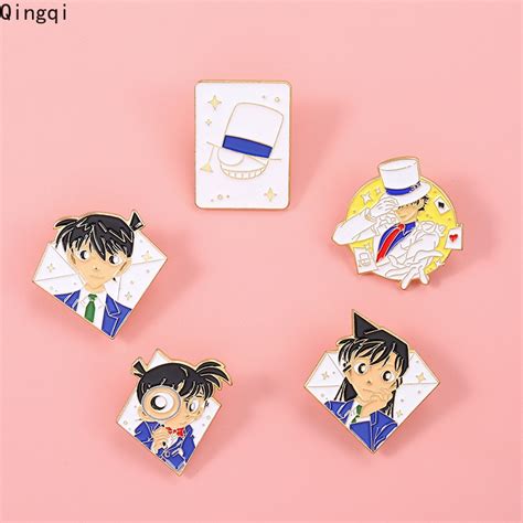 Japanese Anime Detective Conan Enamel Pin Cartoon Character Brooch