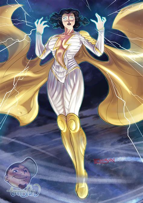 THUNDER WOMAN OCCommission Superhero Art Fourth World Thunder
