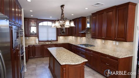 The best feature of each countertop is that. Santa Cecilia Granite Kitchen with Cherry Cabinets ...