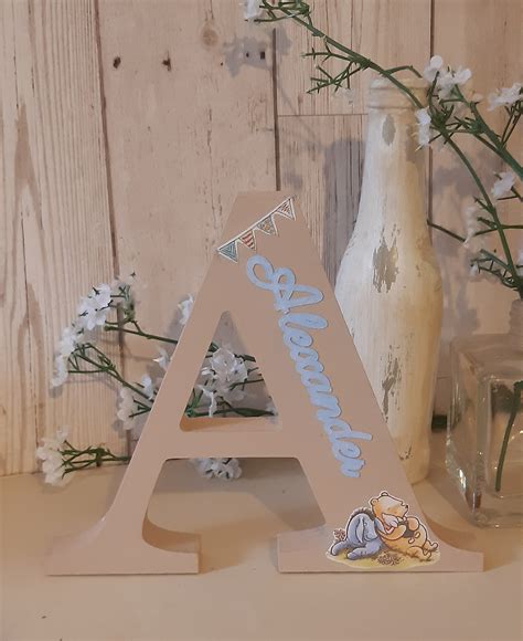 Winnie The Pooh Capital Letter Freestanding Decorated Etsy Uk