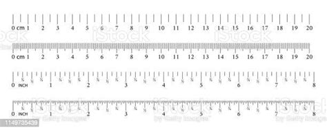 Inch And Metric Rulers Measuring Tool Ruler Graduation Grid Size