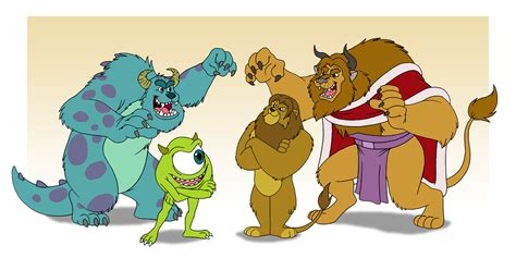 Benny And Leo Meet Mike And Sully By Retrouniverseart On Deviantart