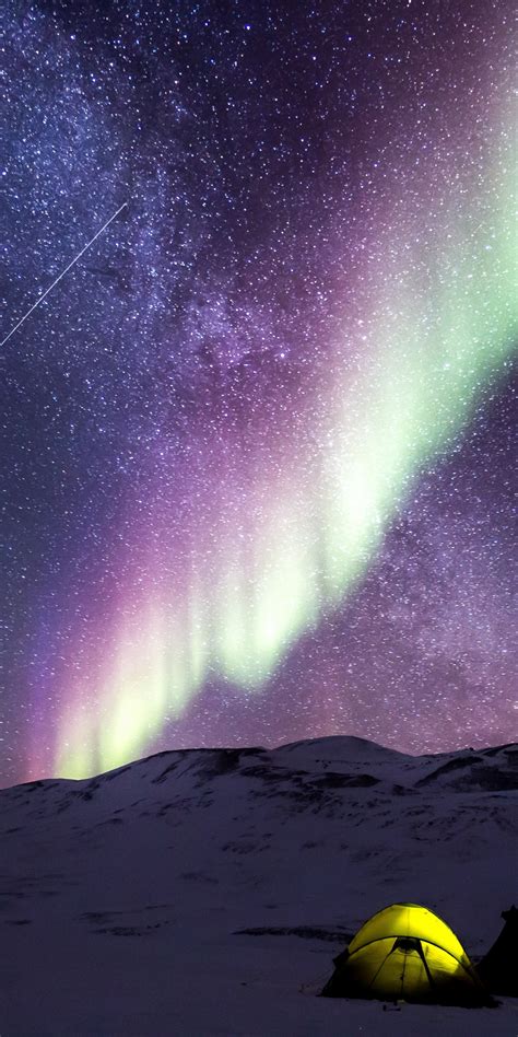 Download 1080x2160 Wallpaper Night Aurora Nature Starry Sky Honor
