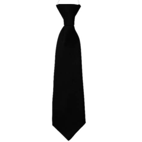 Boys Black Plain Satin Suit Tie On Elastic Pre Tied Formal Occasion 6