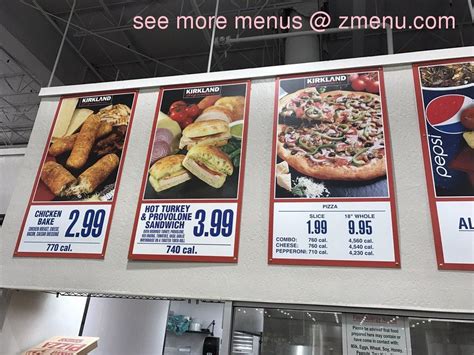 Menu At Costco Bakery San Leandro