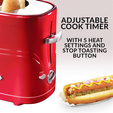 Buy Nostalgia 2 Slot Hot Dog And Bun Toaster With Mini Tongs Hot Dog