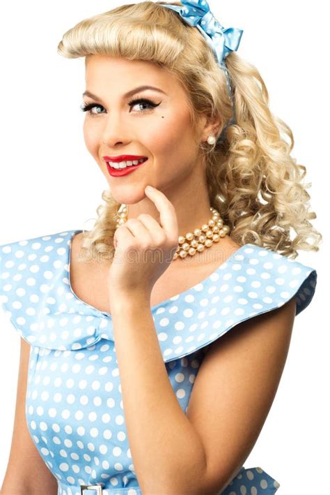 Smiling Pin Up Girl Stock Image Image Of Finger Young 30377429