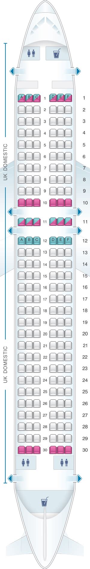 Seat Map British Airways Airbus A320 Domestic Layout Seatmaestro