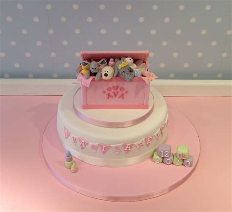 Avas Toy Box Themed Christening Cake Featuring Some Of Her Favourite