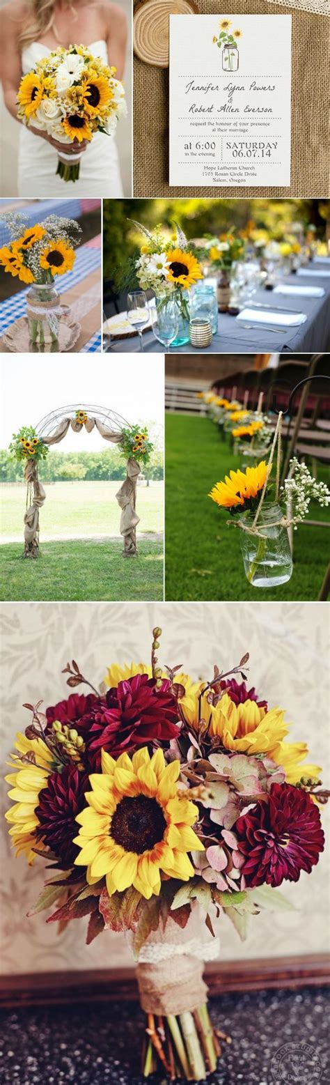 Rustic Fall Sunflower And Mason Jar Themed Wedding Ideas Purple Wedding