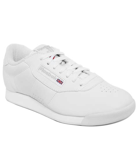 This shoe is made from a breathable mesh lining that allows for your foot to stay dry while wearing. Reebok Women's Princess Wide Width Casual Sneakers from ...