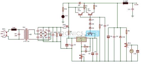 Scheme of variable power supply using lm317. 0-28V, 6-8A Power Supply Circuit using LM317 and 2N3055
