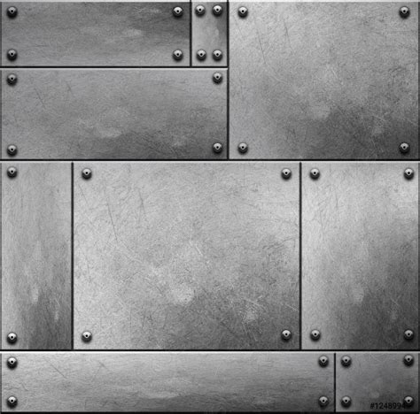 Old Rustic Metal Plates With Rivets Seamless Background Or Texture