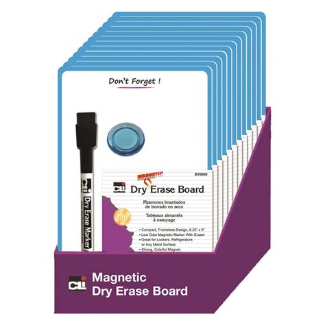 Magnetic Mini Dry Erase Boards 6 1 4 X 9 Marker W Eraser And 1 Magnet Blue Frame Pack Of