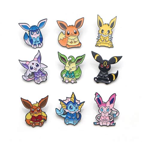 Pokemon Eevee Collection Badge Pins 9 Styles Ghibli Store