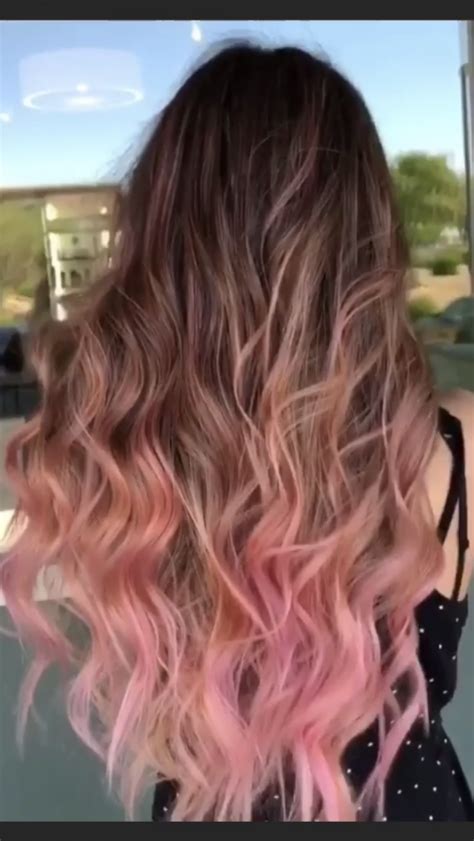 pink ombré balayage hair light brown Light pink hair Pink hair highlights Pink ombre hair