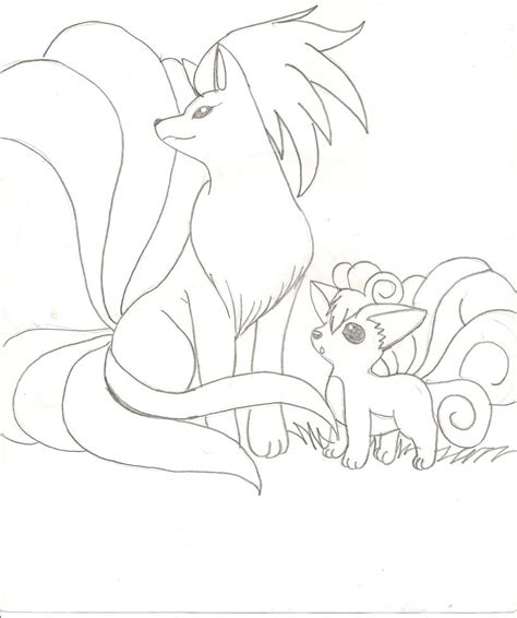 Ninetails Coloring Page