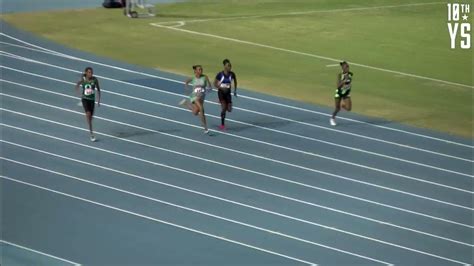 bahamas u17 100m girls b finals carifta trials and national high school championships youtube