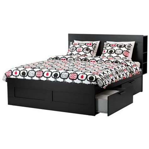 Ikea King Size Bed Frame With Storage And Headboard Black Luröy 26386