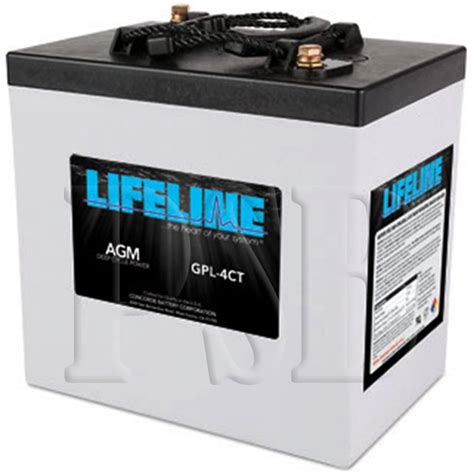 Gpl 4ct Lifeline Oem 6 Volt 220ah Sealed Agm Deep Cycle Rv Battery Free
