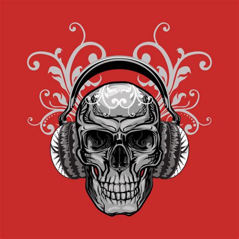 Skull With Headphones Cool T Shirt Teepublic