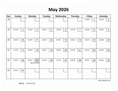 Free Download Printable May 2026 Calendar With Check Boxes