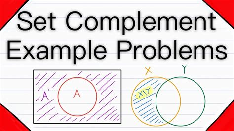 Set Complement Example Problems Set Theory Youtube