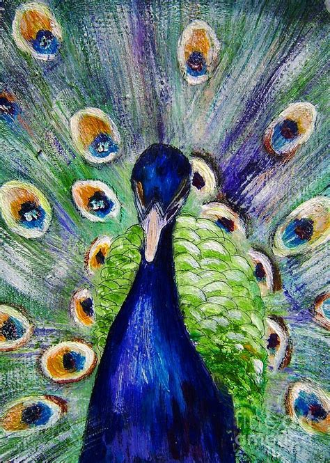 Colorful Peacock Painting By Mary Cahalan Lee Aka Pixi