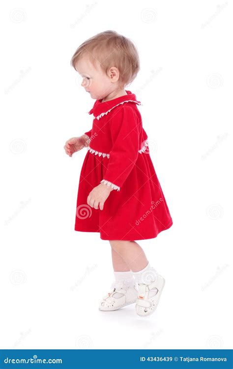 Pretty Little Girl In A Red Short Dress Stock Image Image Of
