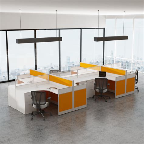 Modern Modular Office Workstation Desk with 2, 4, 6 Seater
