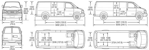 Gmc Savana Cargo Vans 2007 Lmc Drawings Dimensions Pictures Of