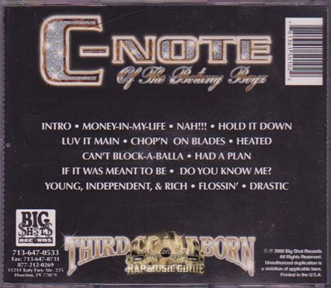 C Note Third Coast Born 2000 Cd Rap Music Guide
