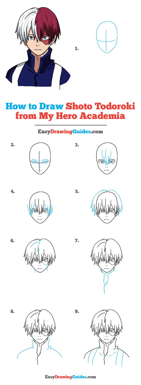 How To Draw Shoto Todoroki From My Hero Academia Really Easy Drawing