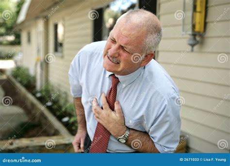 Mature Man Heart Attack Stock Image Image Of Fear Male 2671033