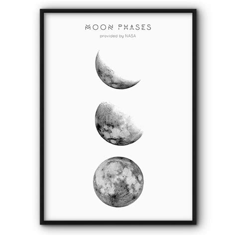 Three Moon Phases Canvas Print Wall Art Poster