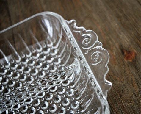 Clear Pressed Glass Dish Plate 1970s Etsy Glass Dishes Pressed